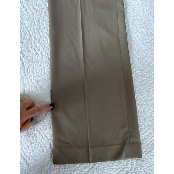 AKRIS Punto Women's Sz 10 Tan 100% Wool Pleated Dress Pants Trousers Side Zip - Picture 10 of 10
